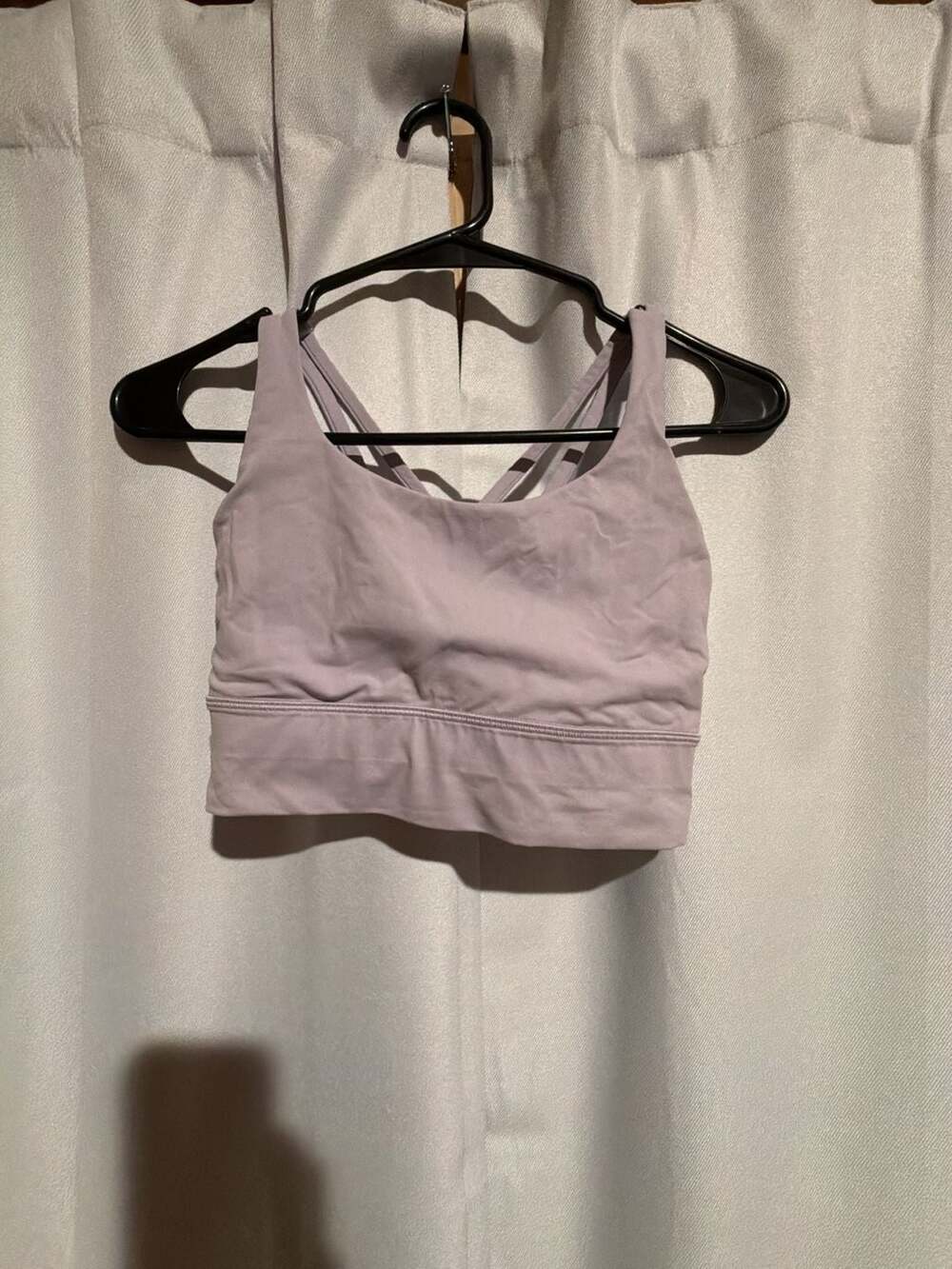 Lululemon Energy Longline Sports Bra Pink Lilac Strappy Back Size 6